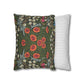 Floral-patterned pillow and a striped pillow on a white background