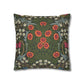 Decorative pillow with floral pattern on a white background