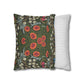Floral-patterned pillow and a striped pillow on a white background