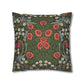 Decorative pillow with floral pattern on a white background