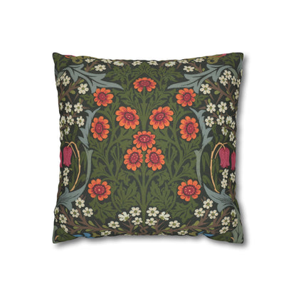 Decorative pillow with floral pattern on a white background