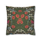 Decorative pillow with floral pattern on a white background