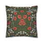 Decorative pillow with floral pattern on a white background