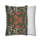 Floral-patterned pillow and a striped pillow on a white background
