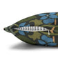 Floral-patterned pillow with a zipper on a white background