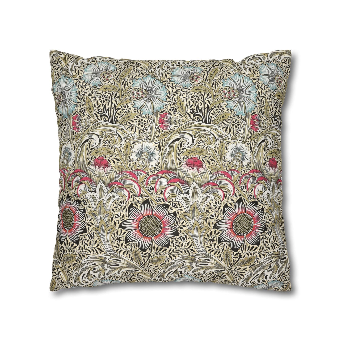 Decorative pillow with floral pattern on a beige background