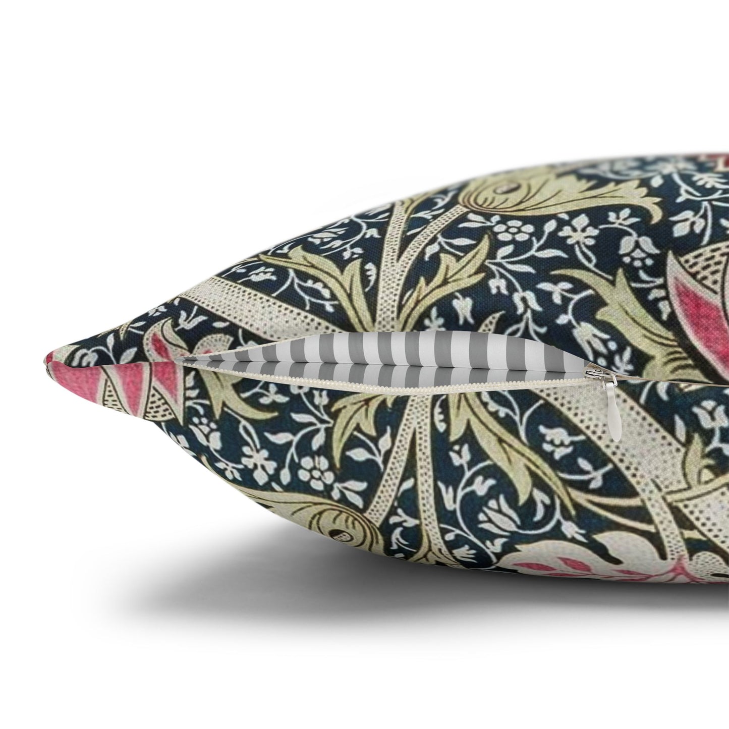 Decorative pillow with floral pattern on a white background