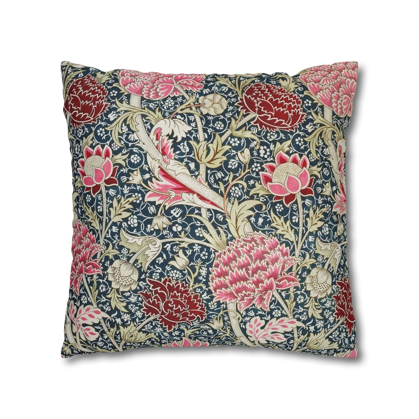 Decorative pillow with floral pattern on a white background