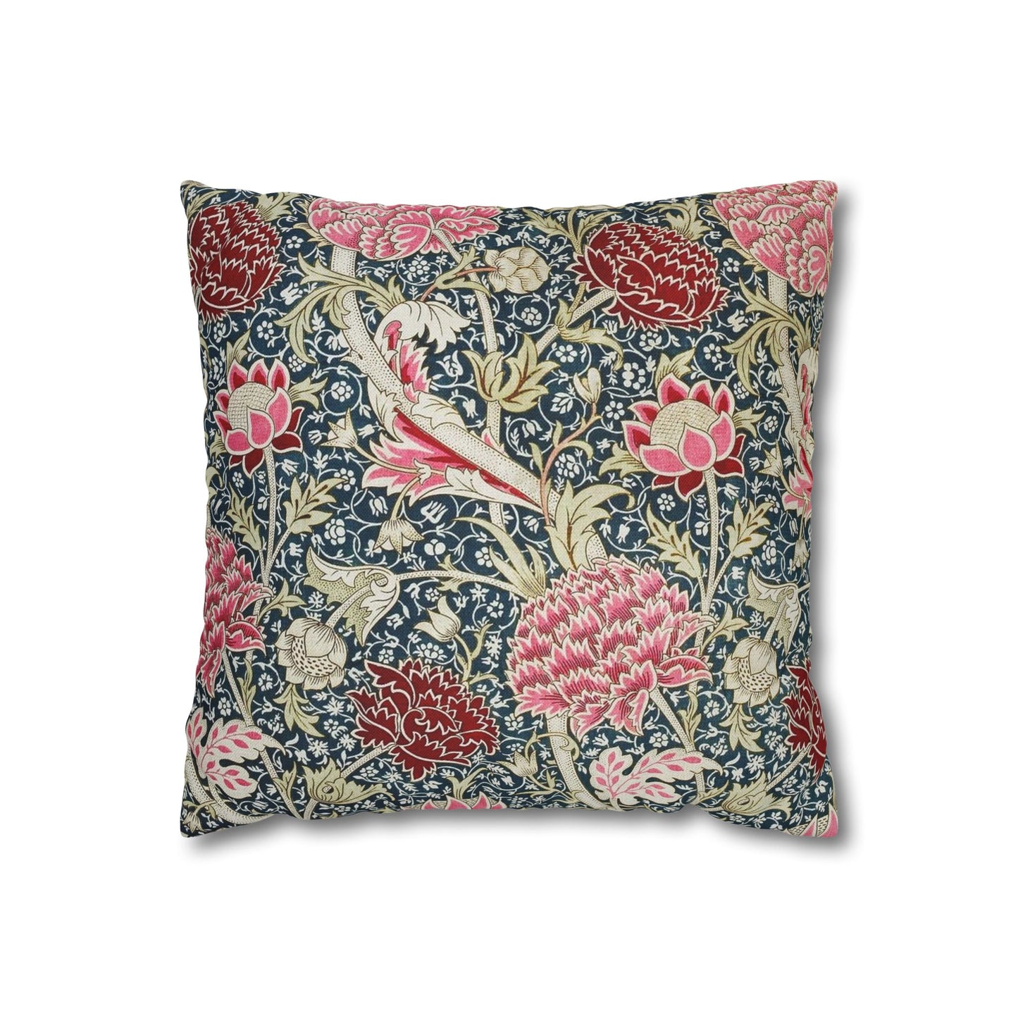 Decorative pillow with floral pattern on a white background