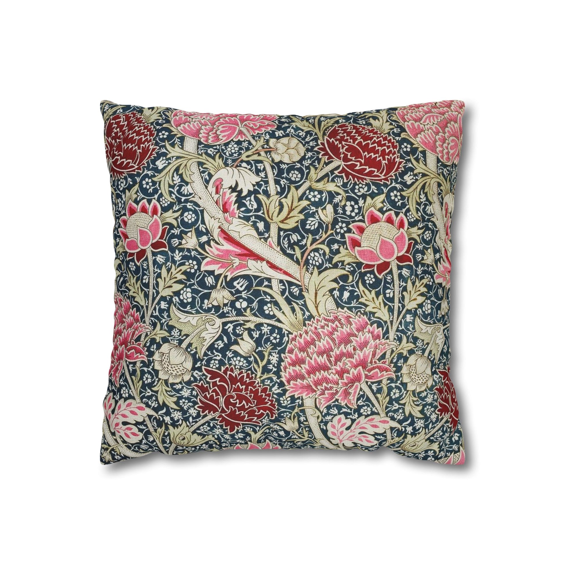 Decorative pillow with floral pattern on a white background