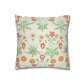 Floral patterned pillow on a white background