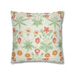 Decorative pillow with floral pattern on a white background