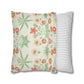 Floral-patterned pillow and a striped pillow on a white background