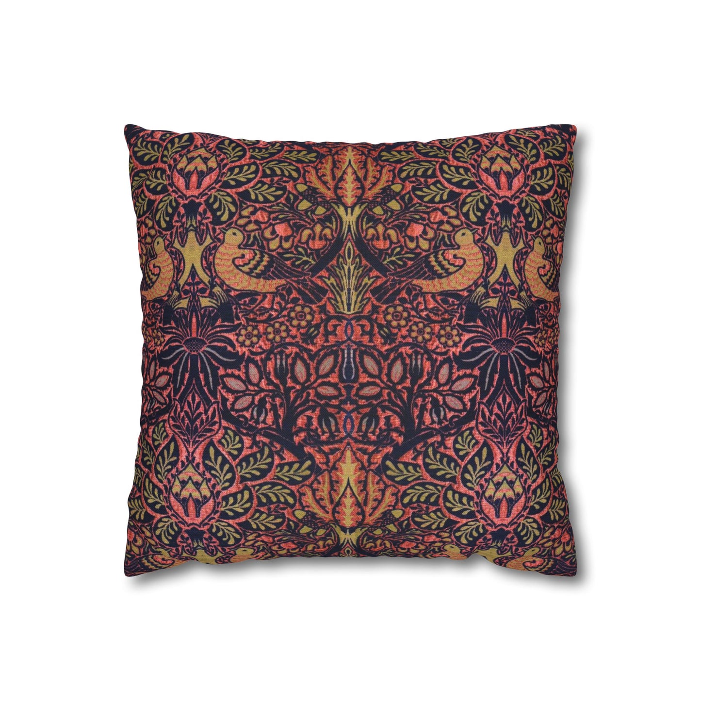 Decorative pillow with a multicolored pattern on a white background