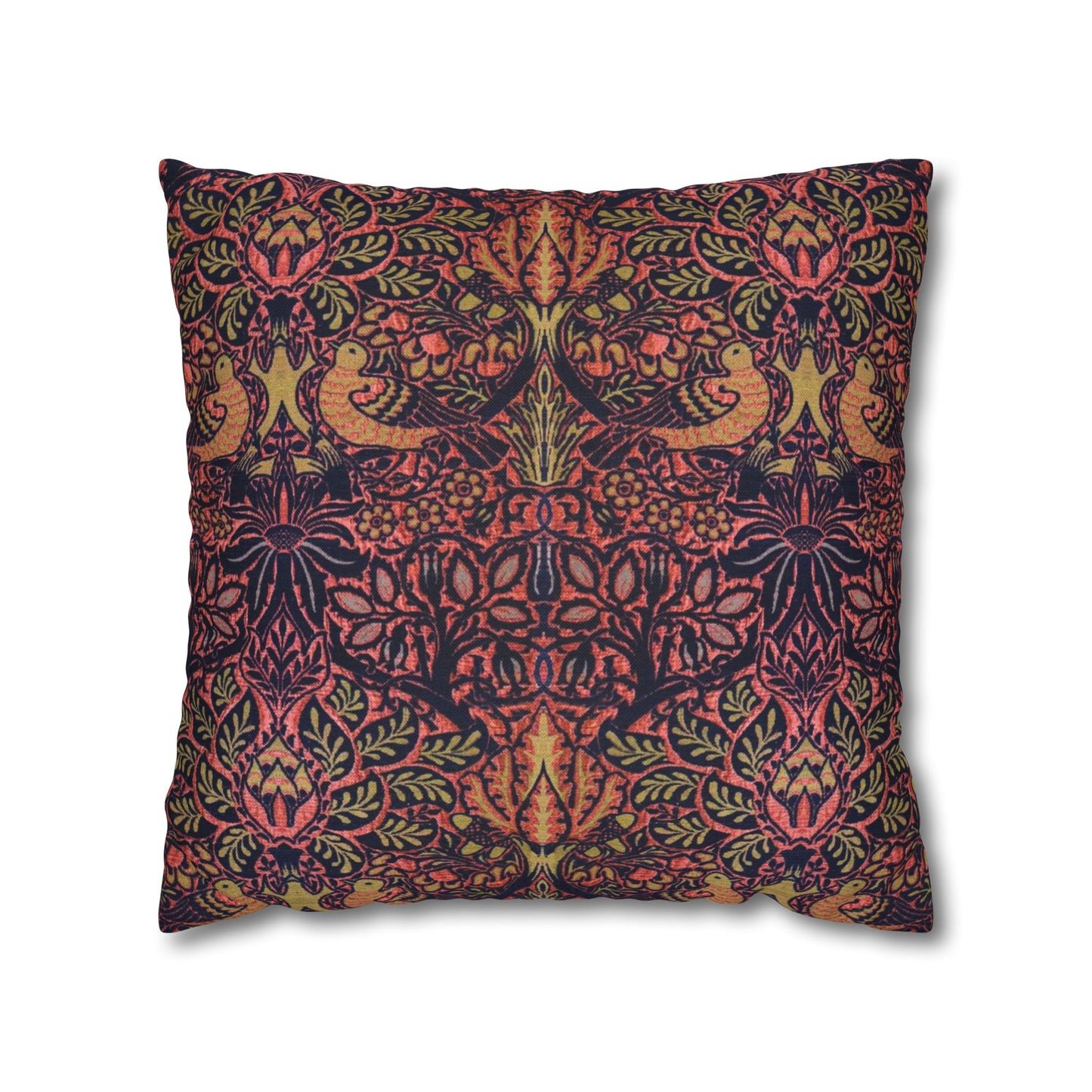 Decorative pillow with a multicolored pattern on a white background