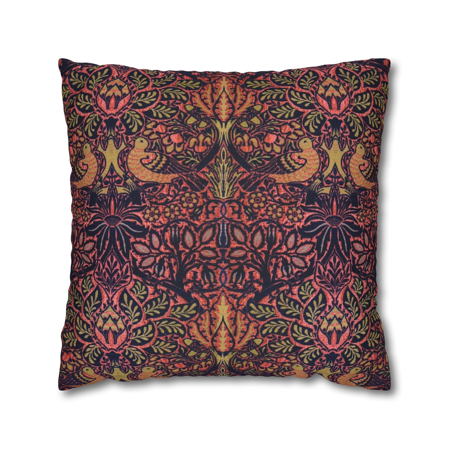 Decorative pillow with a multicolored pattern on a white background