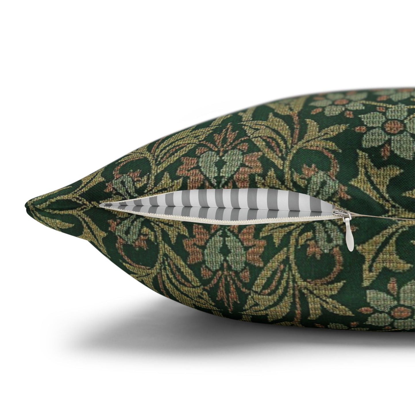 Decorative pillow with floral pattern on a white background