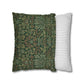 Two pillows, one with a brown plaid pattern and the other with a white and gray striped pattern, on a white background.