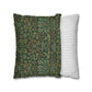 Two pillows, one with a brown plaid pattern and the other with a white and gray striped pattern, on a white background.