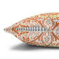 Decorative pillow with orange floral pattern on a white background - William Morris Golden Bough