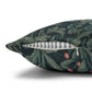 Decorative pillow with a leaf pattern on a white background