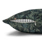 Decorative pillow with floral pattern and zipper on a white background - William Morris Greenery