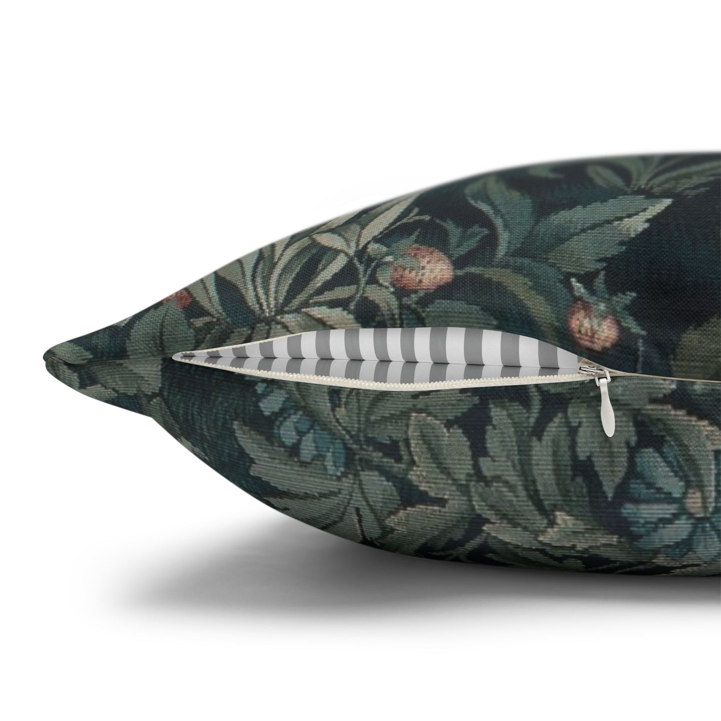 Decorative pillow with floral pattern on a white background - William Morris Greenery