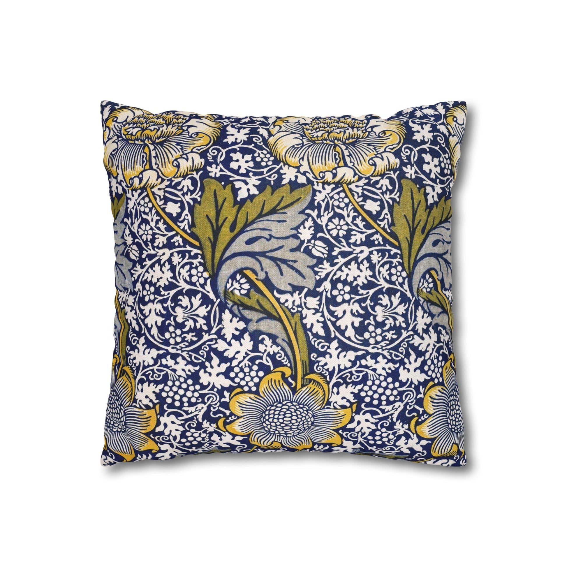 Decorative pillow with floral pattern on a white background