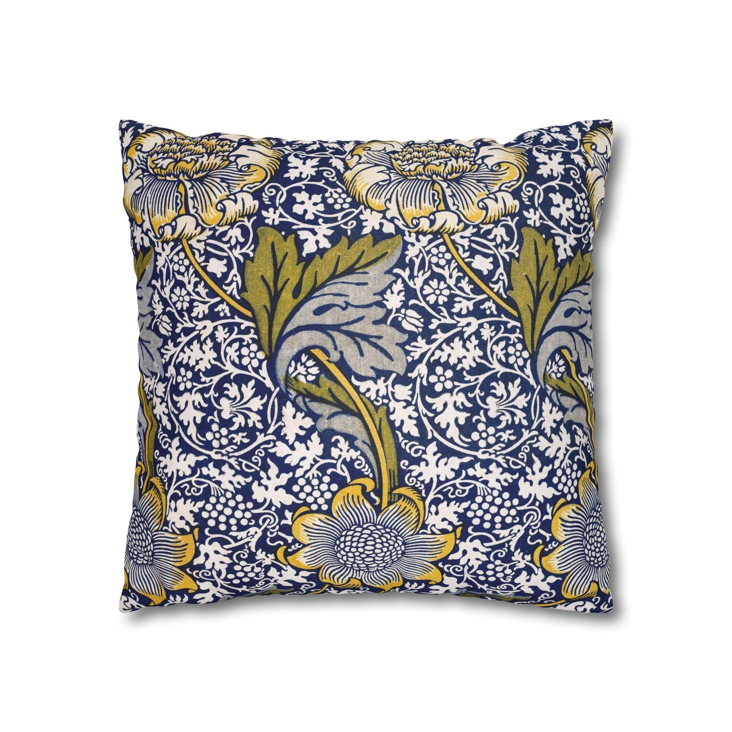 Decorative pillow with floral pattern on a white background