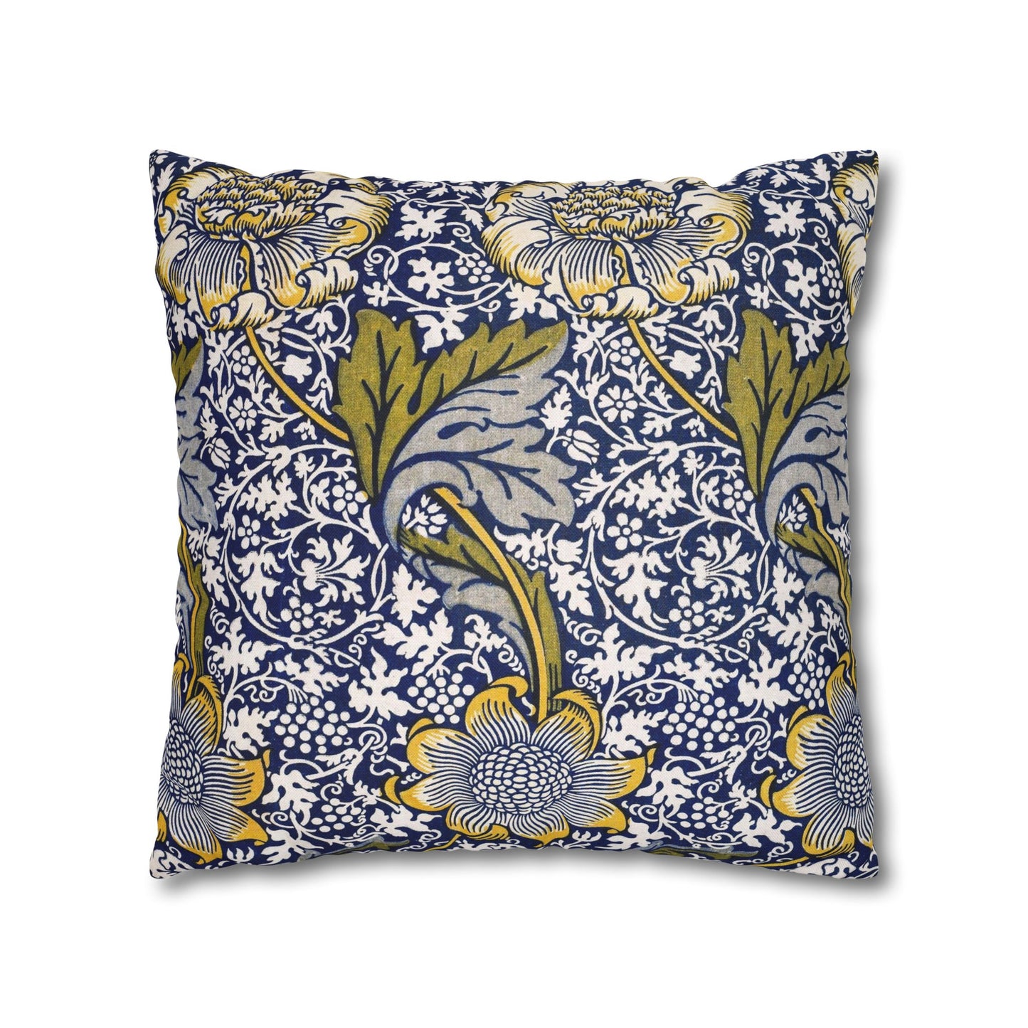 Decorative pillow with floral pattern on a white background