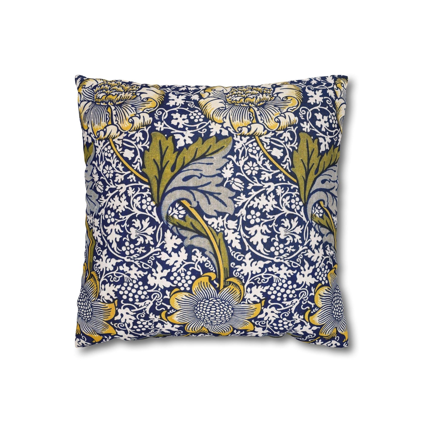 Decorative pillow with floral pattern on a white background