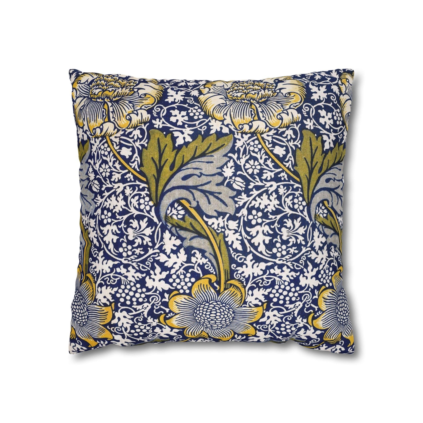 Decorative pillow with floral pattern on a white background