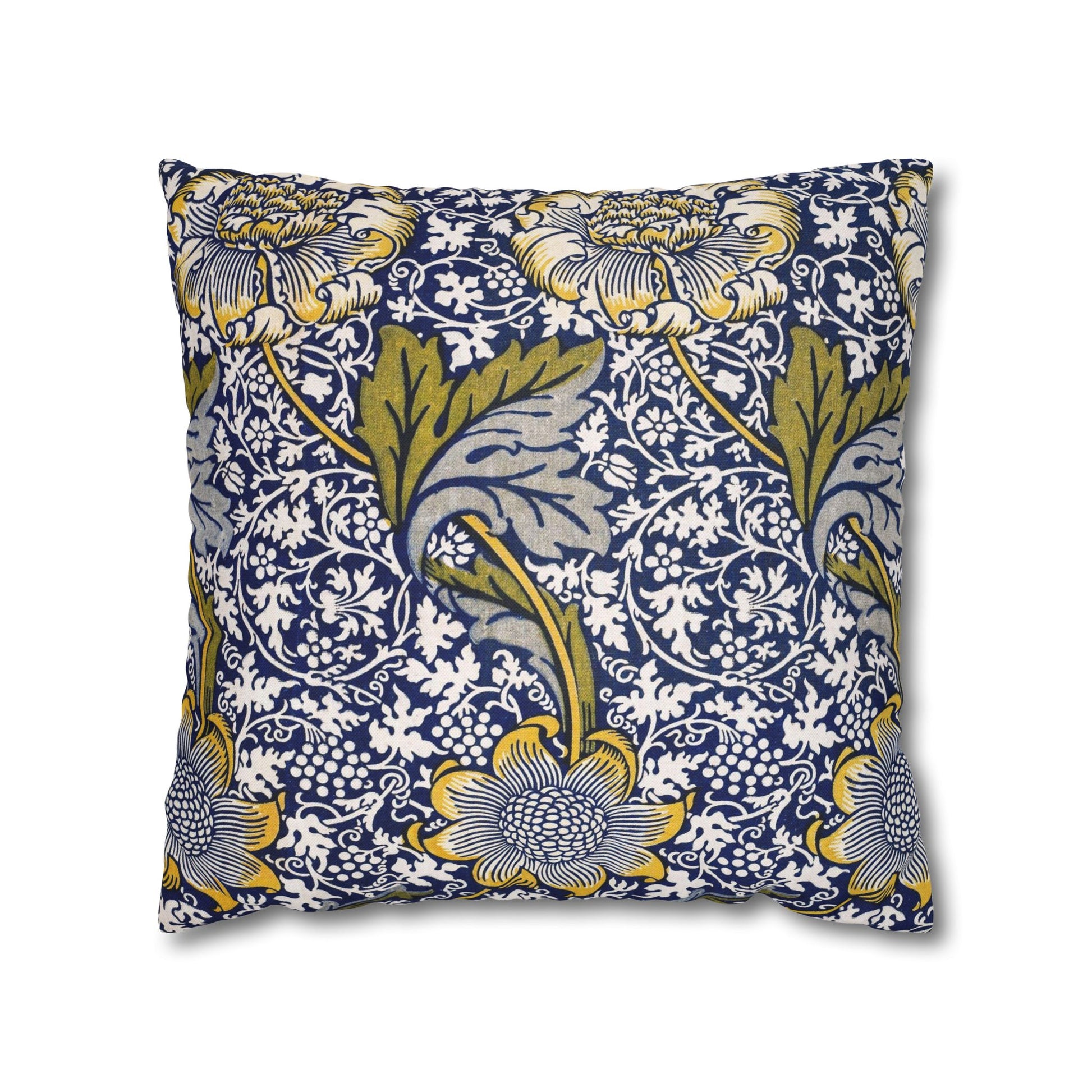 Decorative pillow with floral pattern on a white background