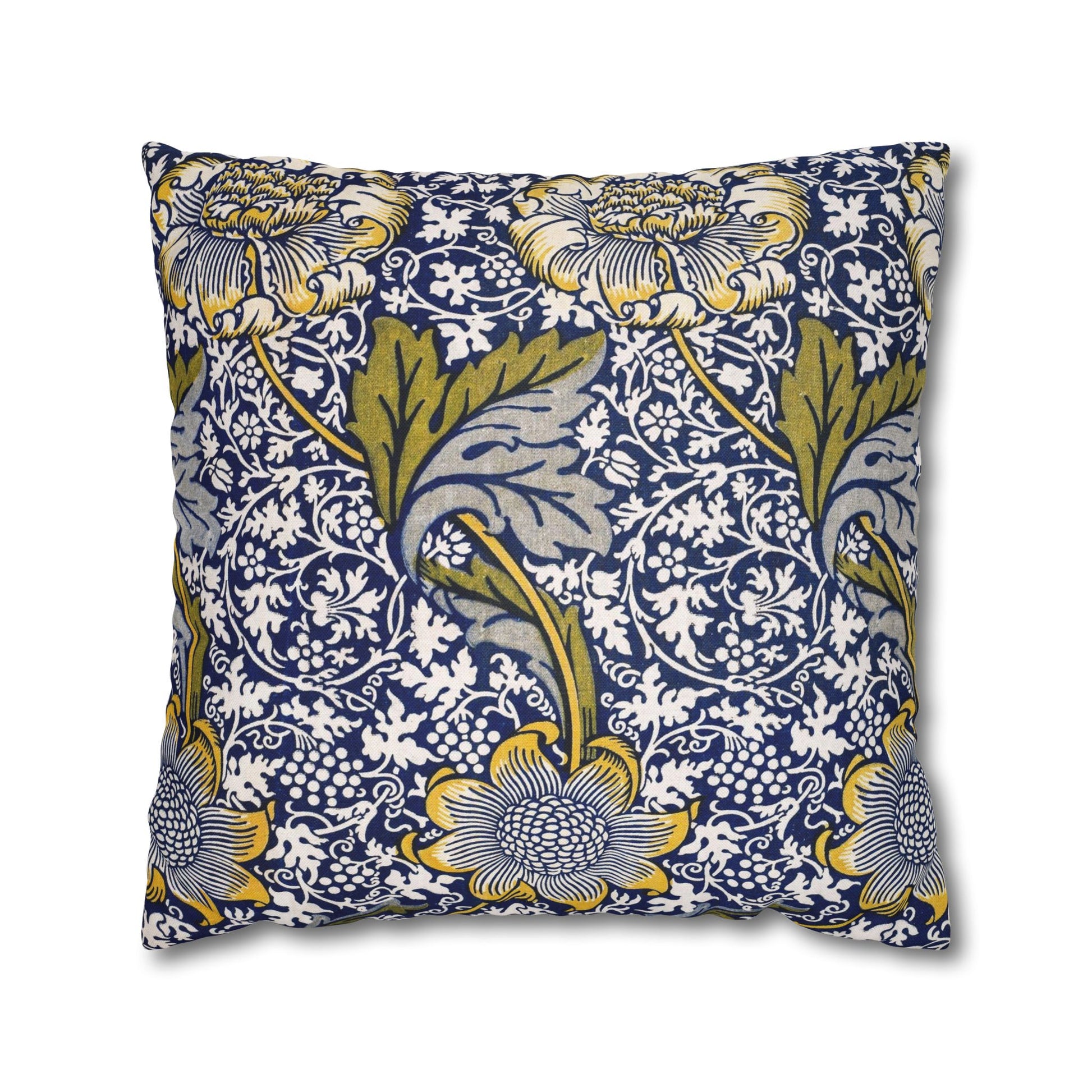 Decorative pillow with floral pattern on a white background