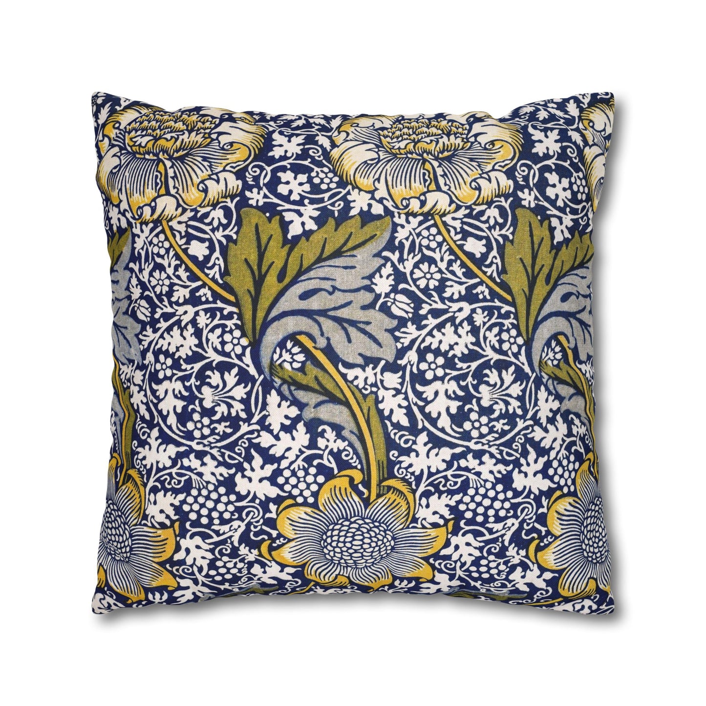 Decorative pillow with floral pattern on a white background