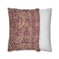 Two pillows, one with a floral pattern and the other with a striped pattern, on a white background.
