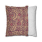 Two pillows, one with a floral pattern and the other with a striped pattern, on a white background.