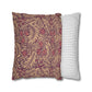 Two pillows, one with a floral pattern and the other with a striped pattern, on a white background.