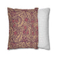 Two pillows, one with a floral pattern and the other with a striped pattern, on a white background.