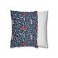 Floral-patterned pillow on a white background