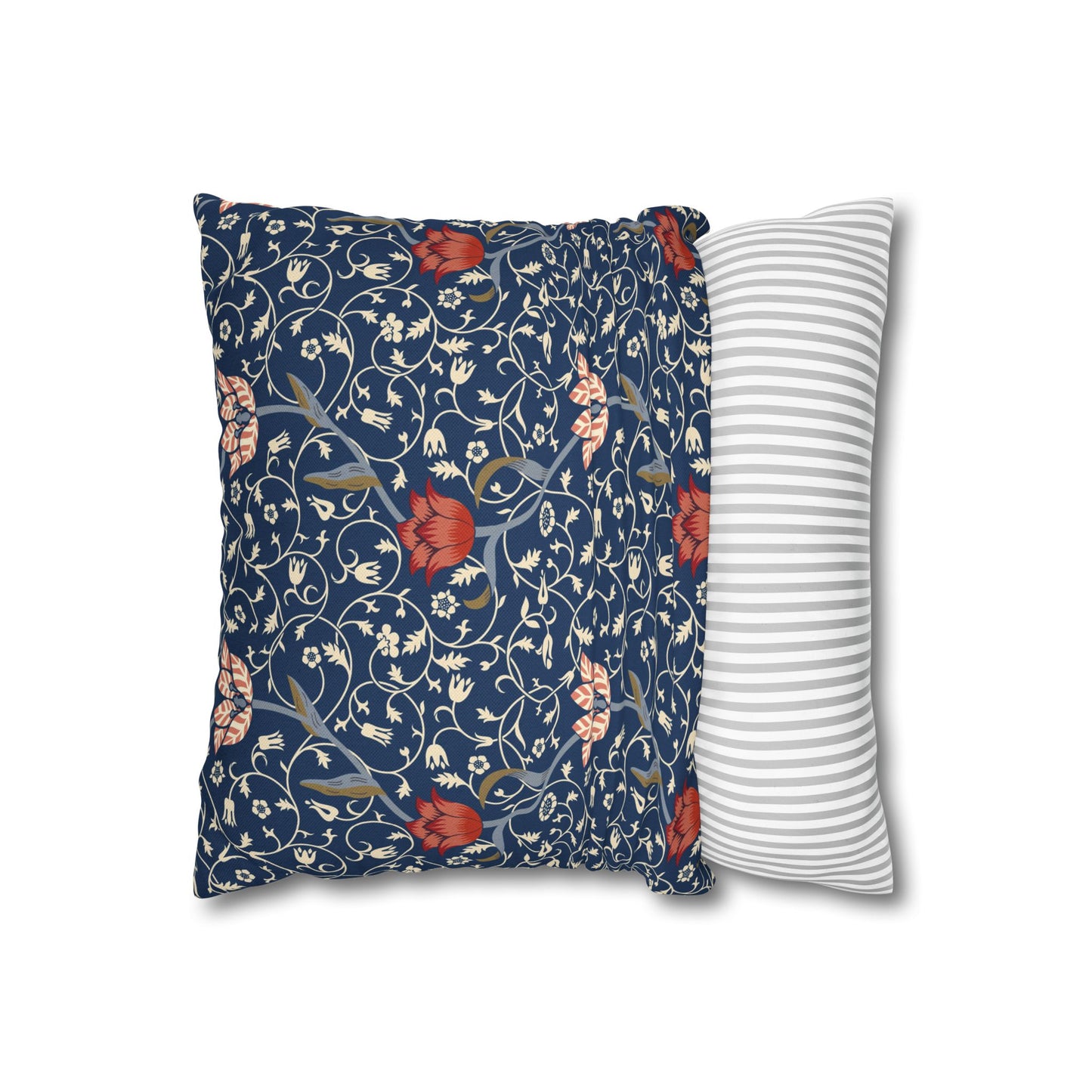 Floral-patterned pillow on a white background