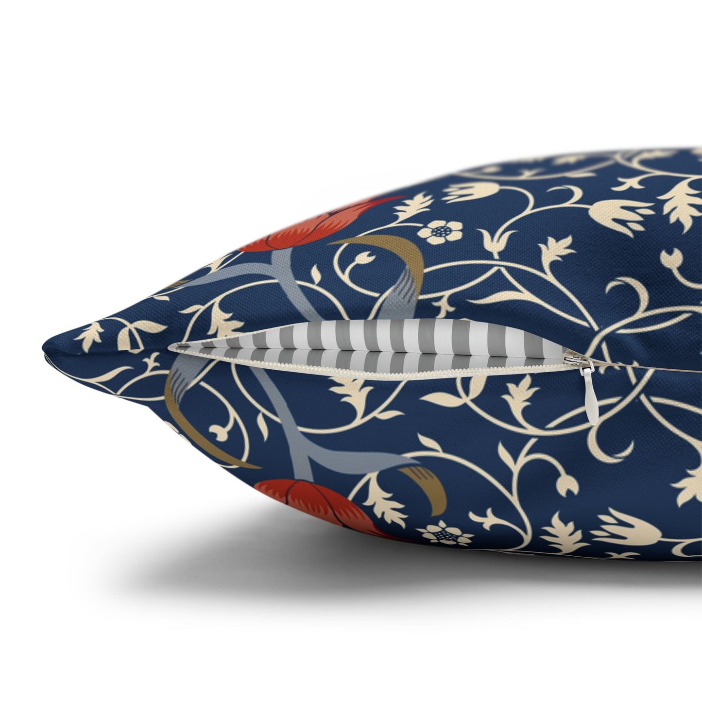Decorative pillow with floral pattern on a white background