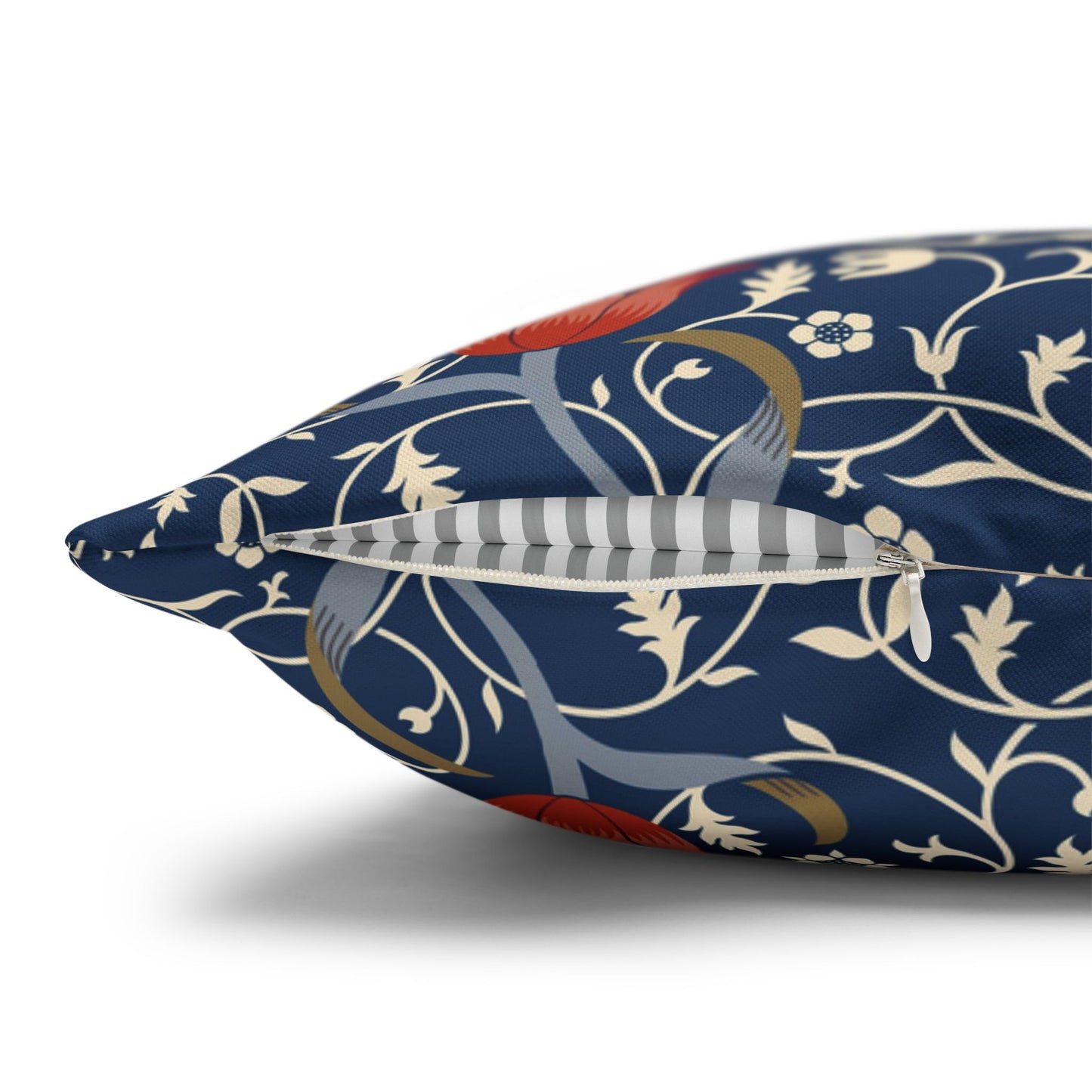 Decorative pillow with floral pattern on a white background