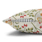 Floral-patterned pillow with a zipper on a white background