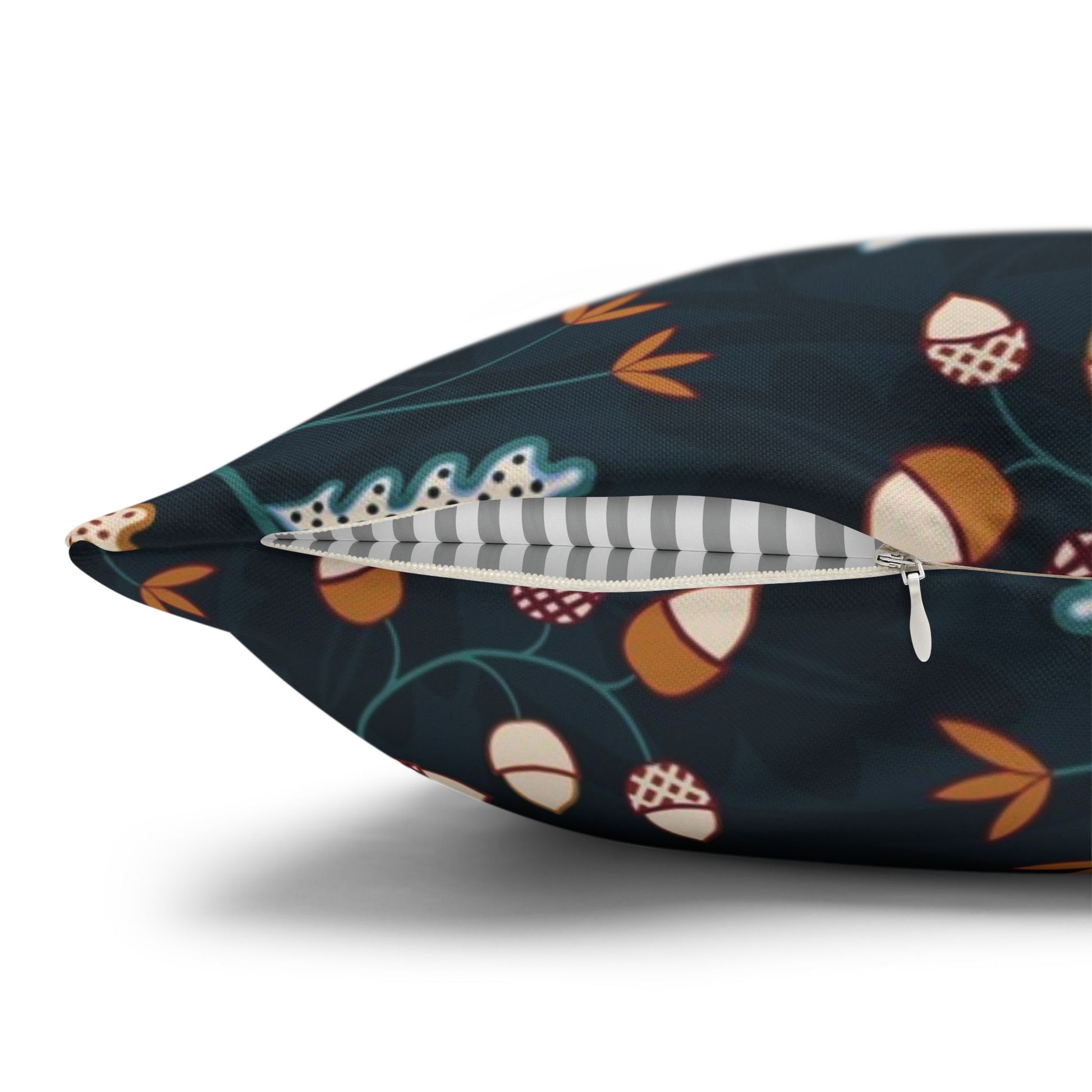 Decorative pillow with a colorful pattern on a white background