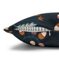 Decorative pillow with a zipper on a white background