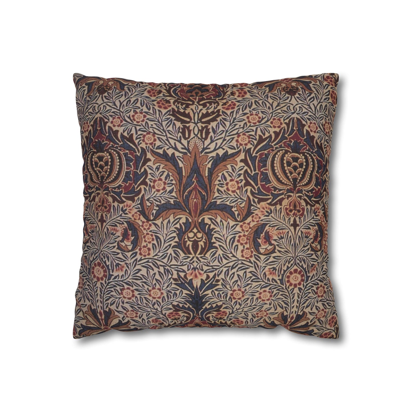 Decorative pillow with floral pattern on a white background