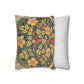 Floral-patterned pillow and a striped pillow on a white background