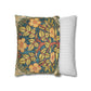 Floral-patterned pillow and a striped pillow on a white background