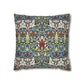 Decorative pillow with a colourful floral pattern on a white background - William Morris Snakeshead